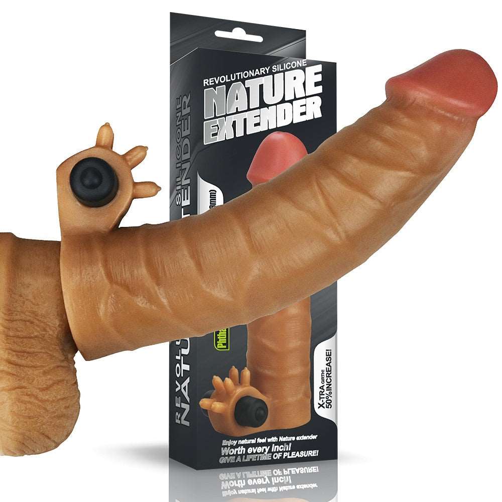 Adauga 3.8 cm - Manson Prelungire Penis Realistic cu Glont Vibrator - detaliu 4