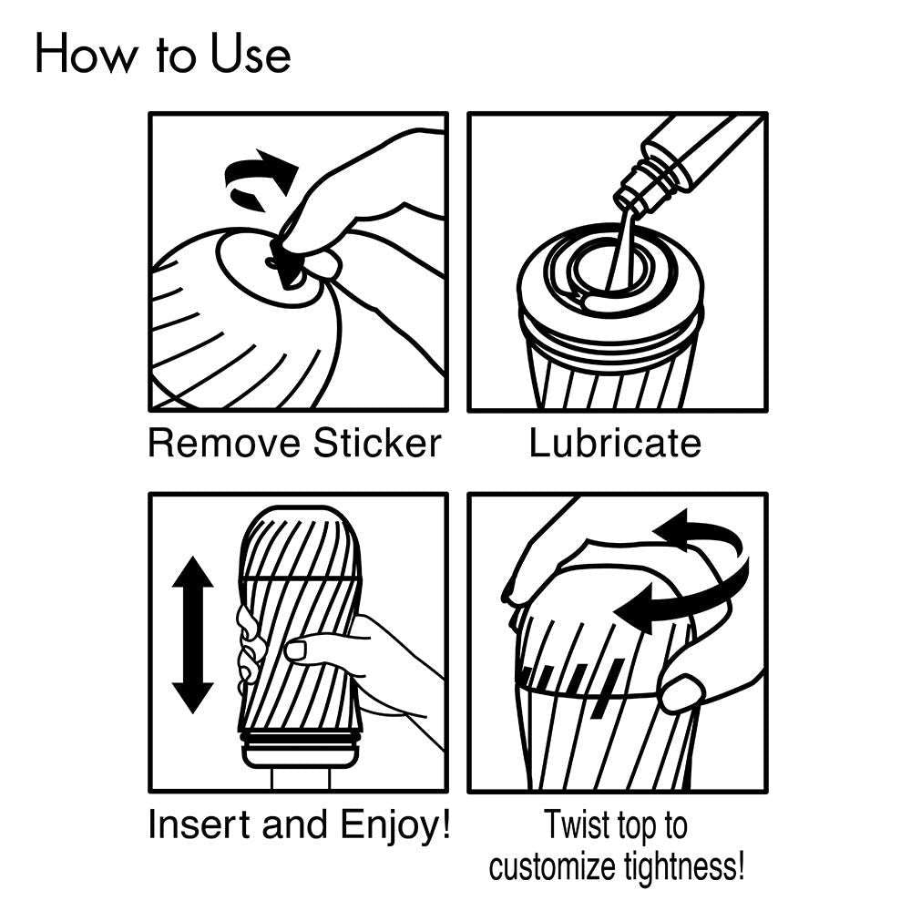 Air-Tech Twist Tickle - Masturbator negru, 17 cm - detaliu 6