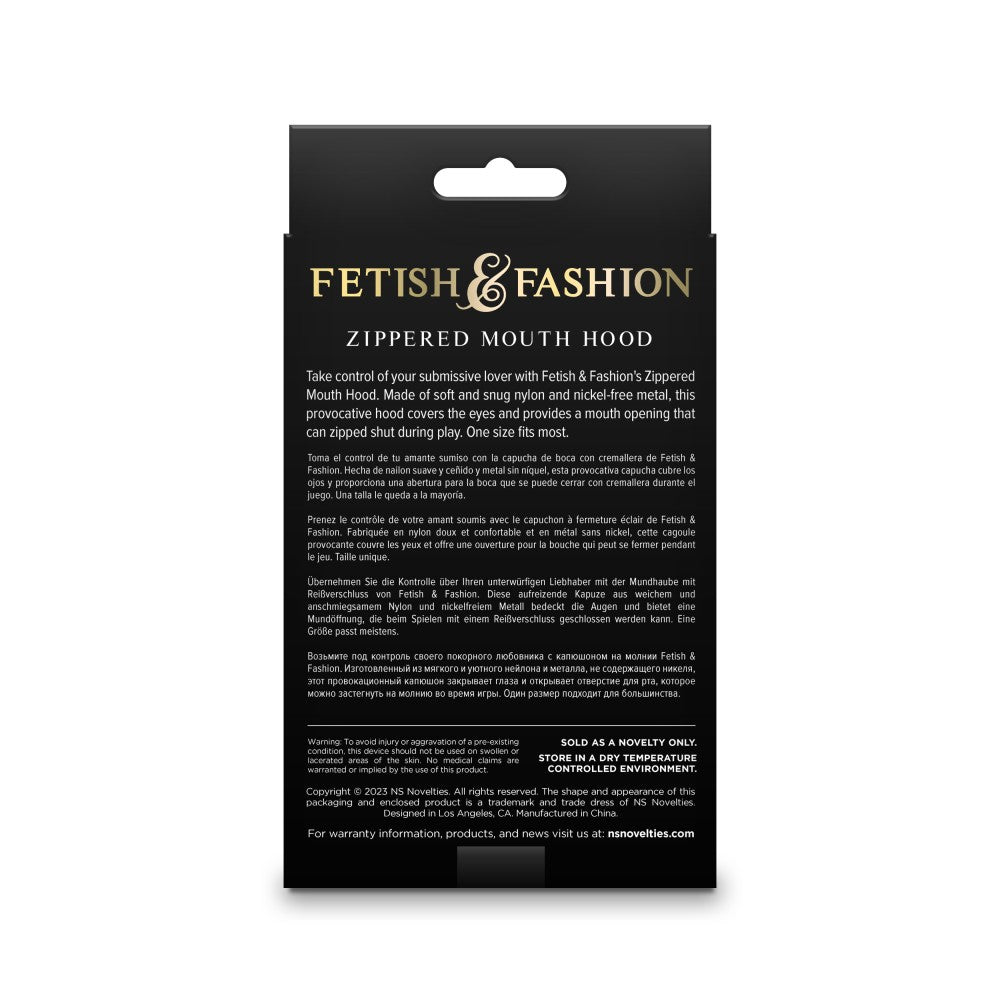 Fetish & Fashion - Zippered Mouth Hood - Black - Alternate Package - detaliu 2