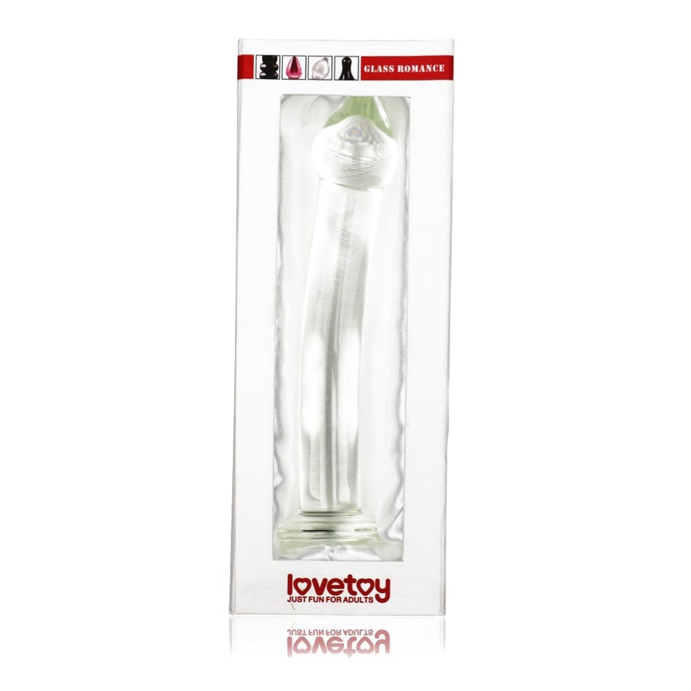 Glass Romance - Dildo din sticlă, transparent, 14.5 cm