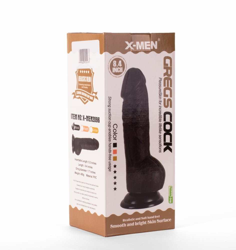 Greg - Dildo realistic, negru, 21.3 cm - detaliu 1