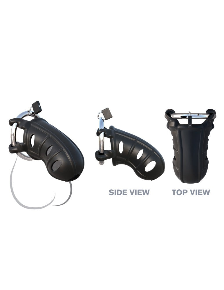 Hardcore Silicone Cock Blocker Black - detaliu 2