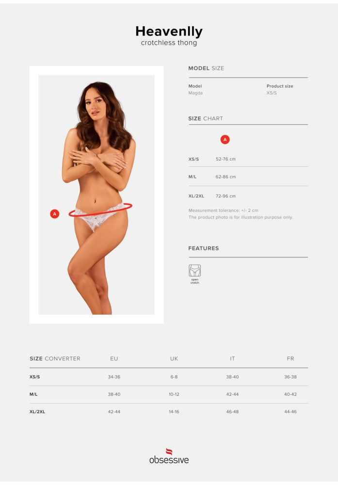 Heavenlly crotchless thong XS/S - detaliu 6
