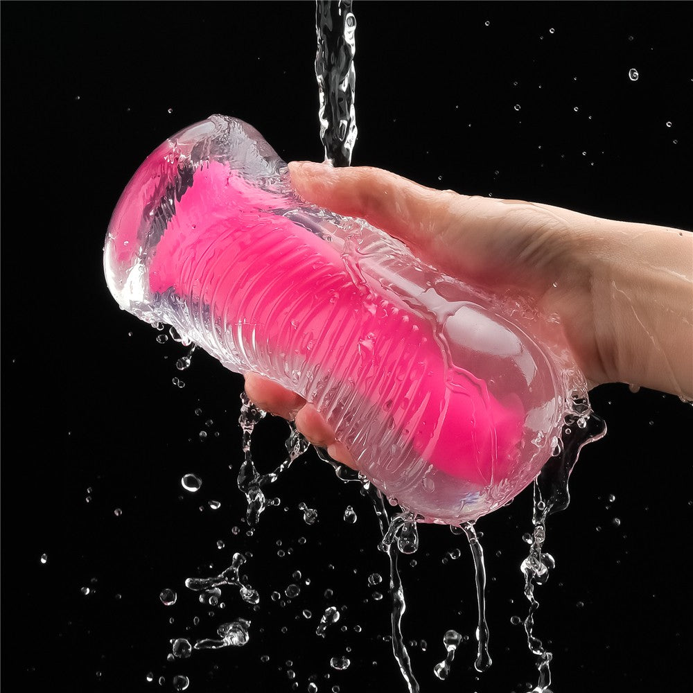 Lumino Play - Masturbator fluorescent, roz, 15 cm - detaliu 4