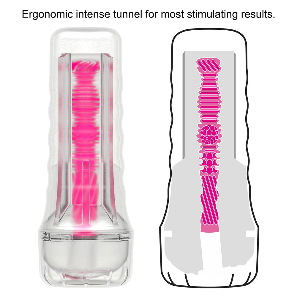 Lumino Play - Masturbator fluorescent, roz, 21.5 cm - detaliu 13