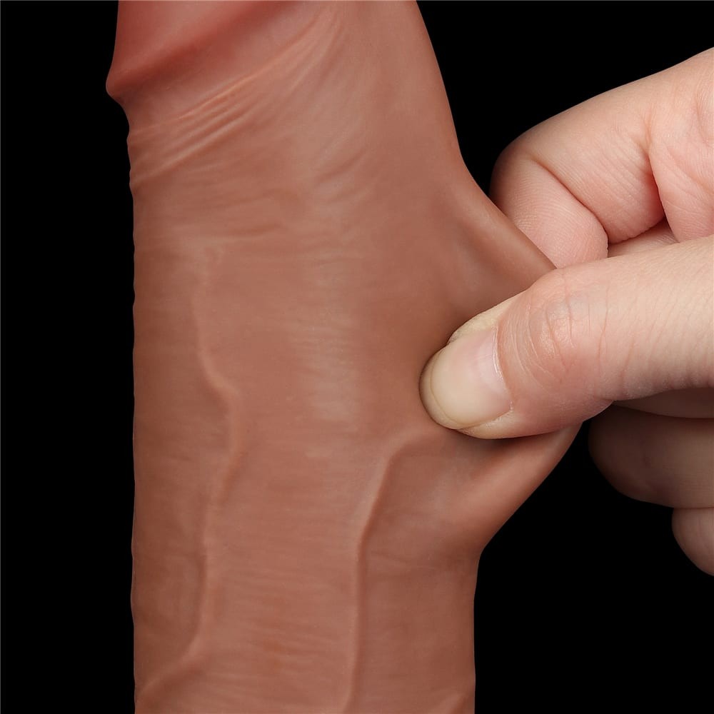 Sliding Skin - Dildo realist, maro, 22 cm - detaliu 12