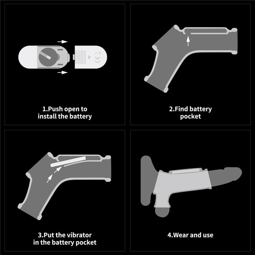 Vibrating Wave Knights Ring with Scrotum Sleeve - detaliu 8