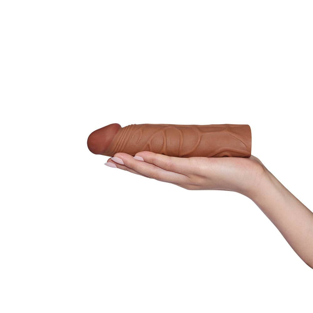Pleasure X-Tender 2 - Manșon prelungire penis, 17 cm, maro