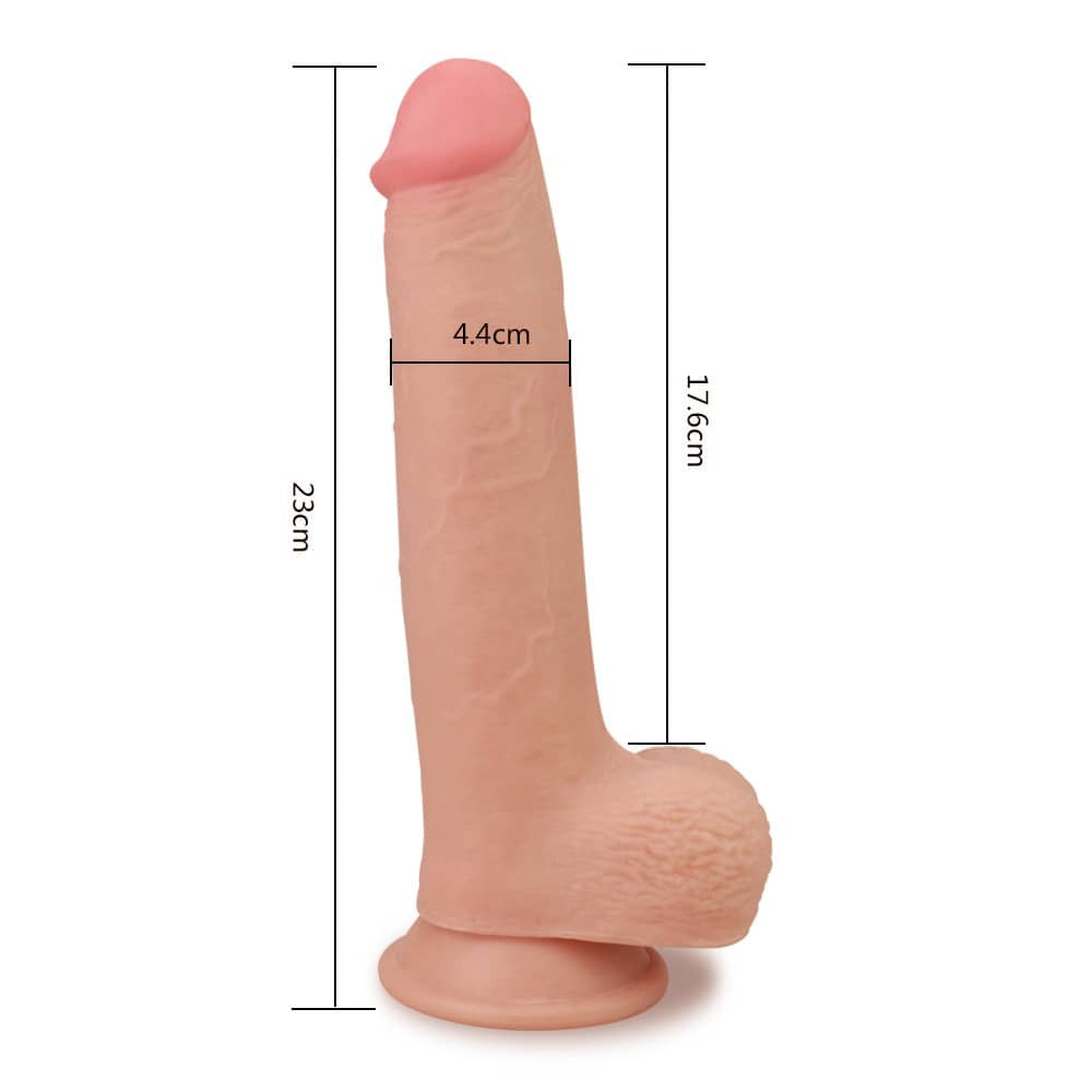 Mădularul de 23 -Dildo realist cu 2 straturi piele 23cm