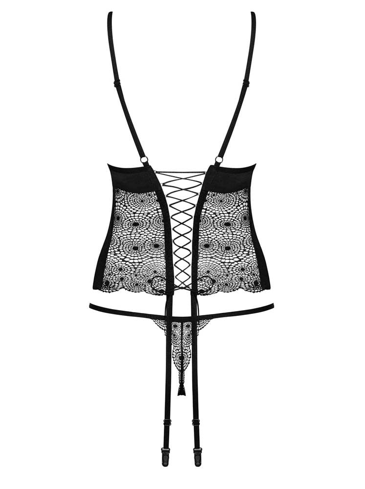 Sharlotte - corset si tanga negru S/M