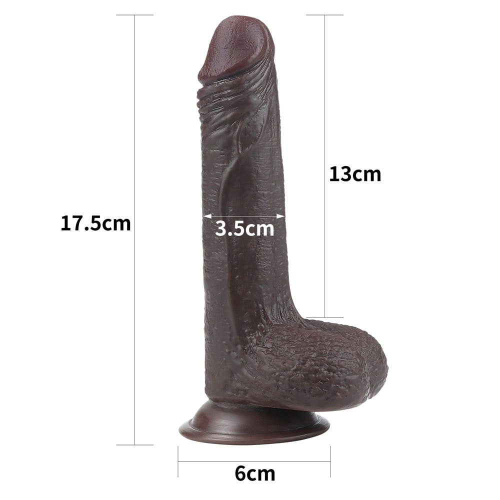 Dark Side - Dildo Realistic cu Strat Dublu de Silicon Glisant 18 cm