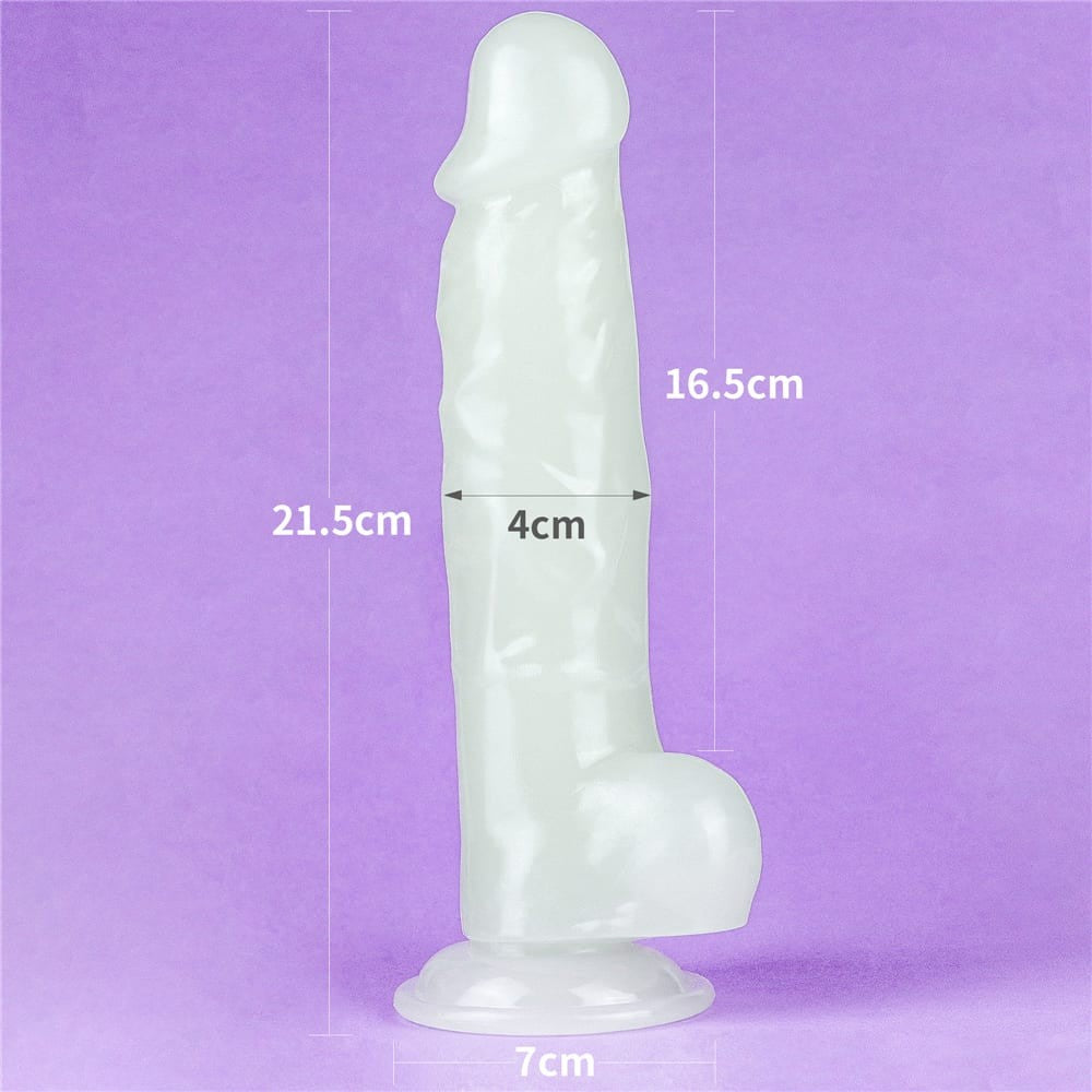 Lumino Play - Dildo Realistic Luminos cu Ventuză 21.5 cm