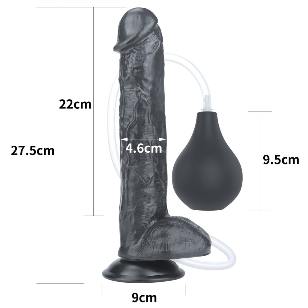 Ejaculare Extremă - Dildo Realistic cu Ejaculare Negru 27.5 cm
