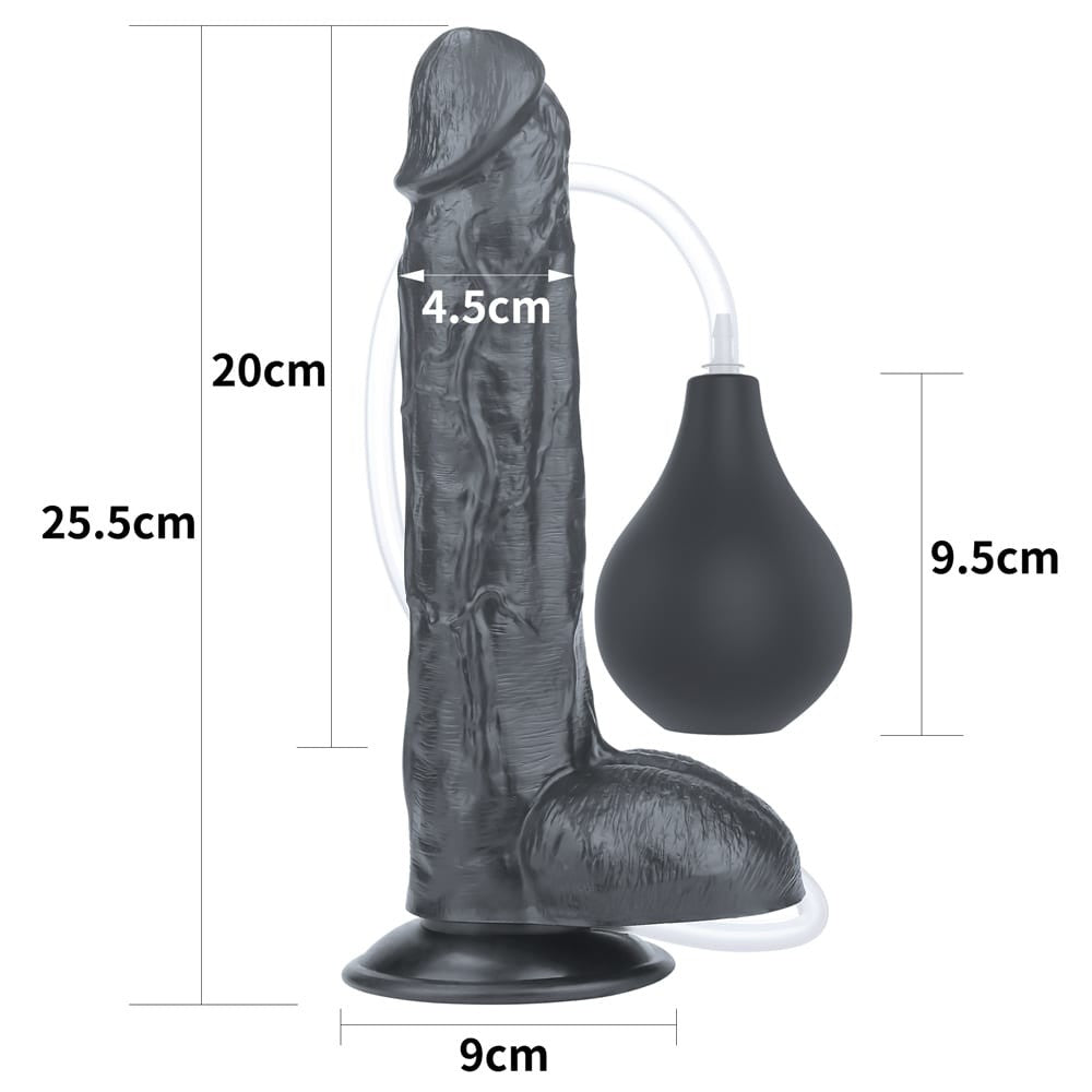 Ejaculare Extremă - Dildo Realistic cu Ejaculare Negru 25.5 cm