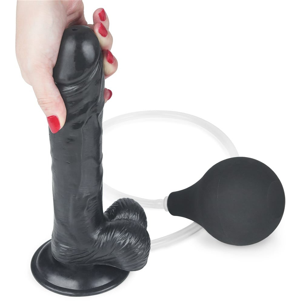 Ejaculare Extremă - Dildo Realistic cu Ejaculare Negru 23 cm