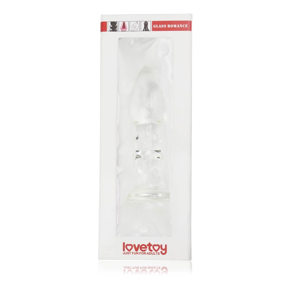 5.5" Glass Romance Clear - Dop Anal din Sticla cu Striatii, 13,9 cm - detaliu 1