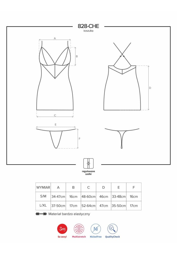 828-CHE-1 chemise & thong S/M - detaliu 4