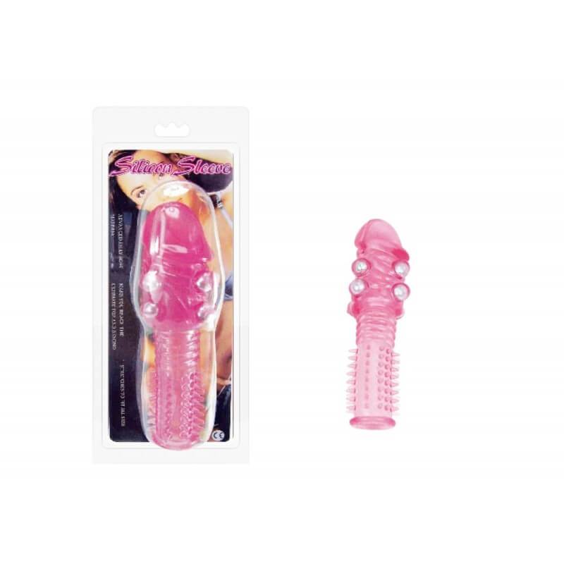 Ghioaga Roz - Manșon prelungitor de penis cu bile