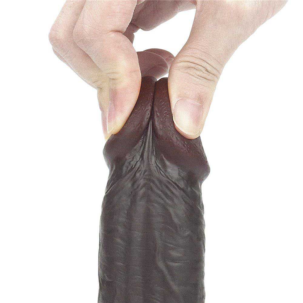Dark Side - Dildo Realistic cu Strat Dublu de Silicon Glisant 18 cm