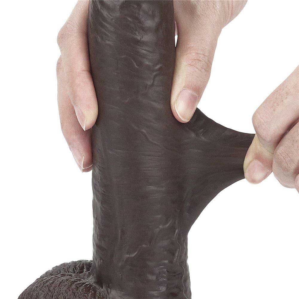 Dark Side - Dildo Realistic cu Strat Dublu de Silicon Glisant 18 cm