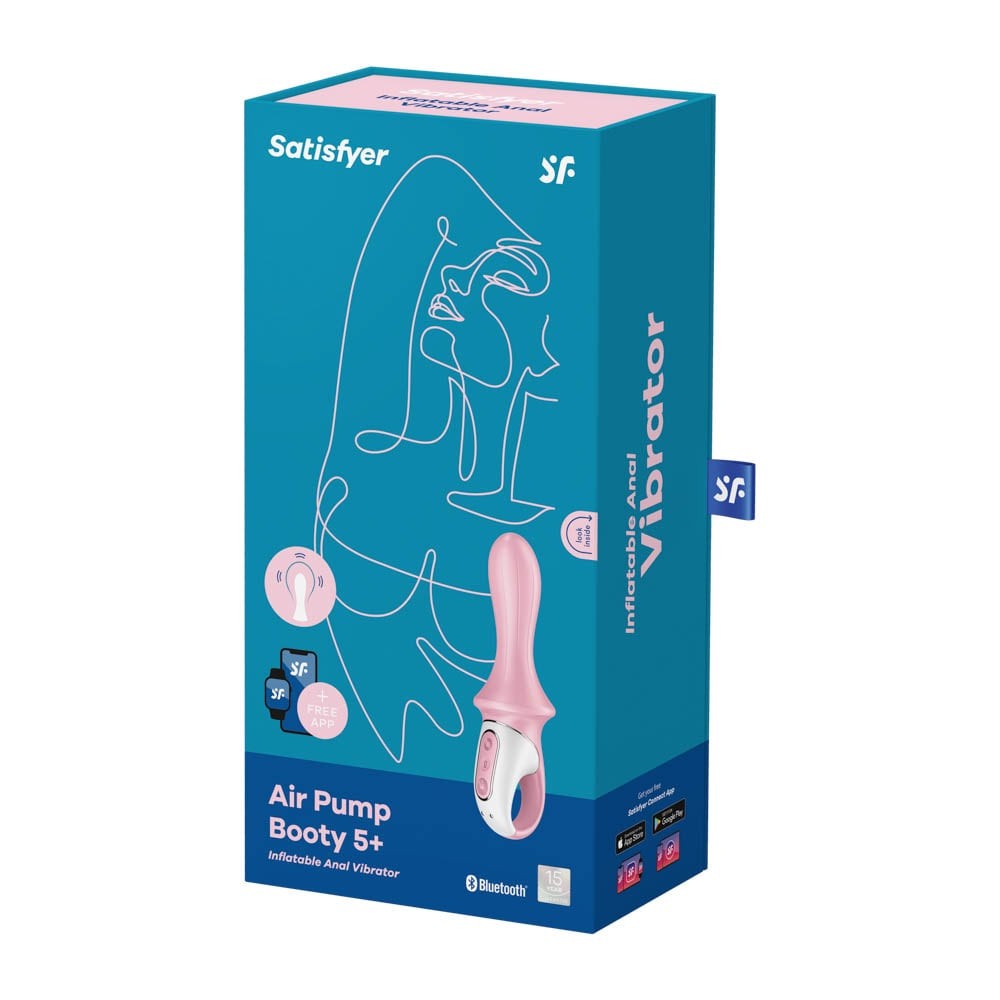 Air Pump Booty 5+ pink - Vibrator Gonflabil cu Aplicatie de Mobil, 20x5,7 cm - detaliu 6