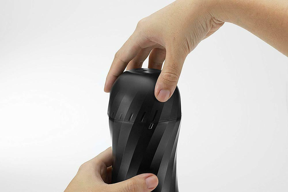 Air-Tech Twist Ripple - Masturbator negru, 15.6 cm