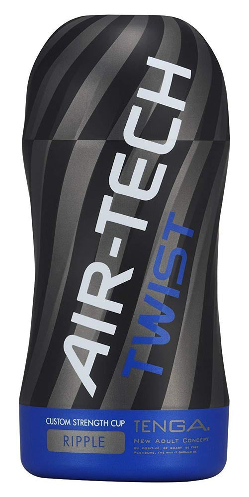 Air-Tech Twist Ripple - Masturbator negru, 15.6 cm - detaliu 3