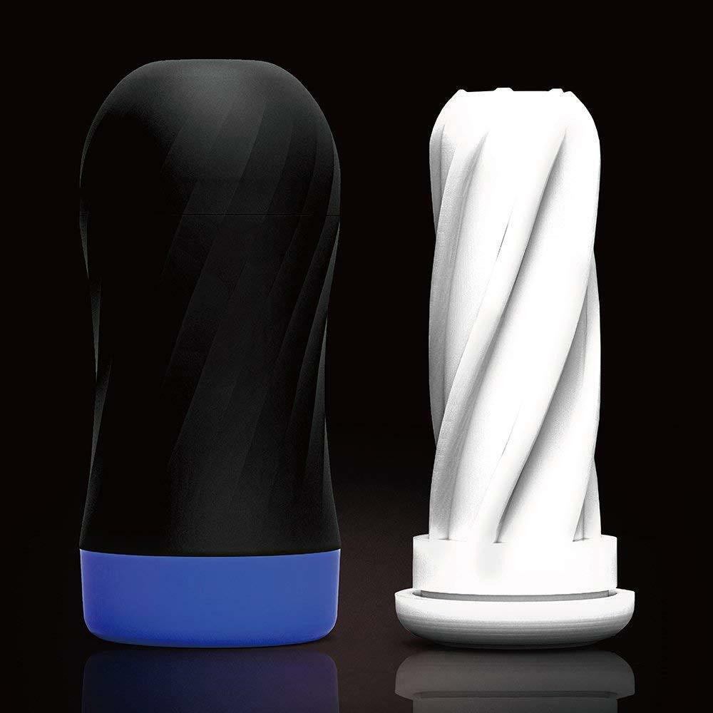 Air-Tech Twist Ripple - Masturbator negru, 15.6 cm - detaliu 6