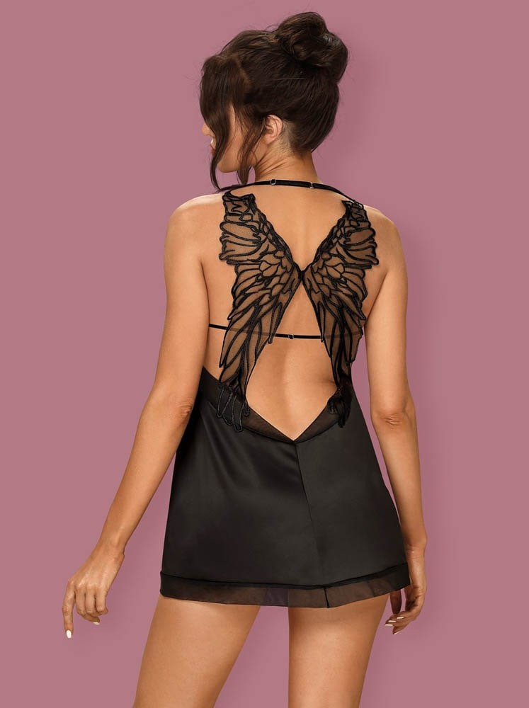 Alifini - Set babydoll și chiloței, negru, L/XL - detaliu 5