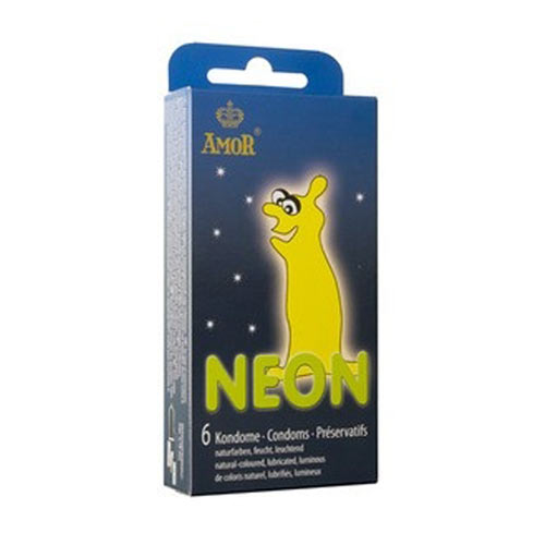 AMOR NEON - Prezervative Fosforescente Pachet 6 Bucati