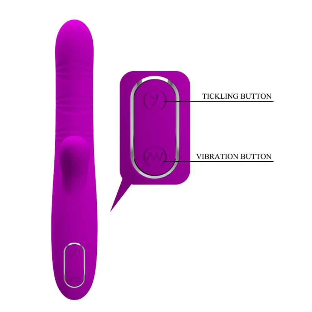 Angelique - Vibrator iepuraș, mov, 22 cm - detaliu 1