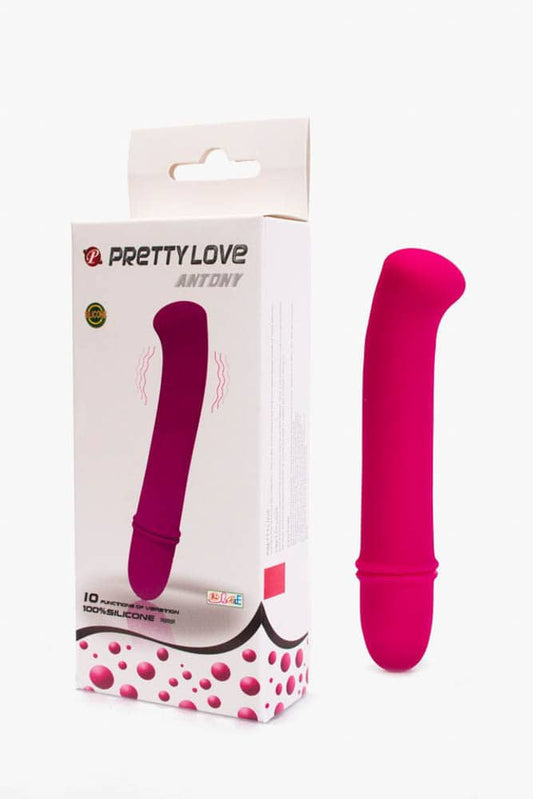 Antony - Vibrator din silicon, roz, 12 cm