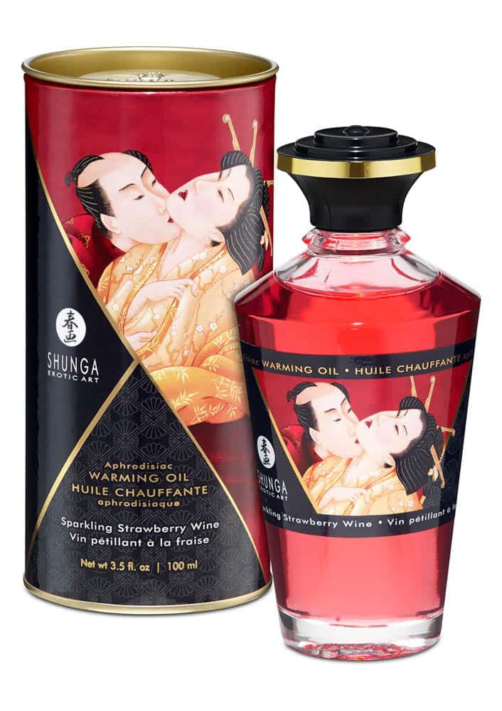 Aphrodisiac Shunga - Ulei de Masaj cu Aroma de Capsuni si Efect de Incalzire, 100 ml - detaliu 2
