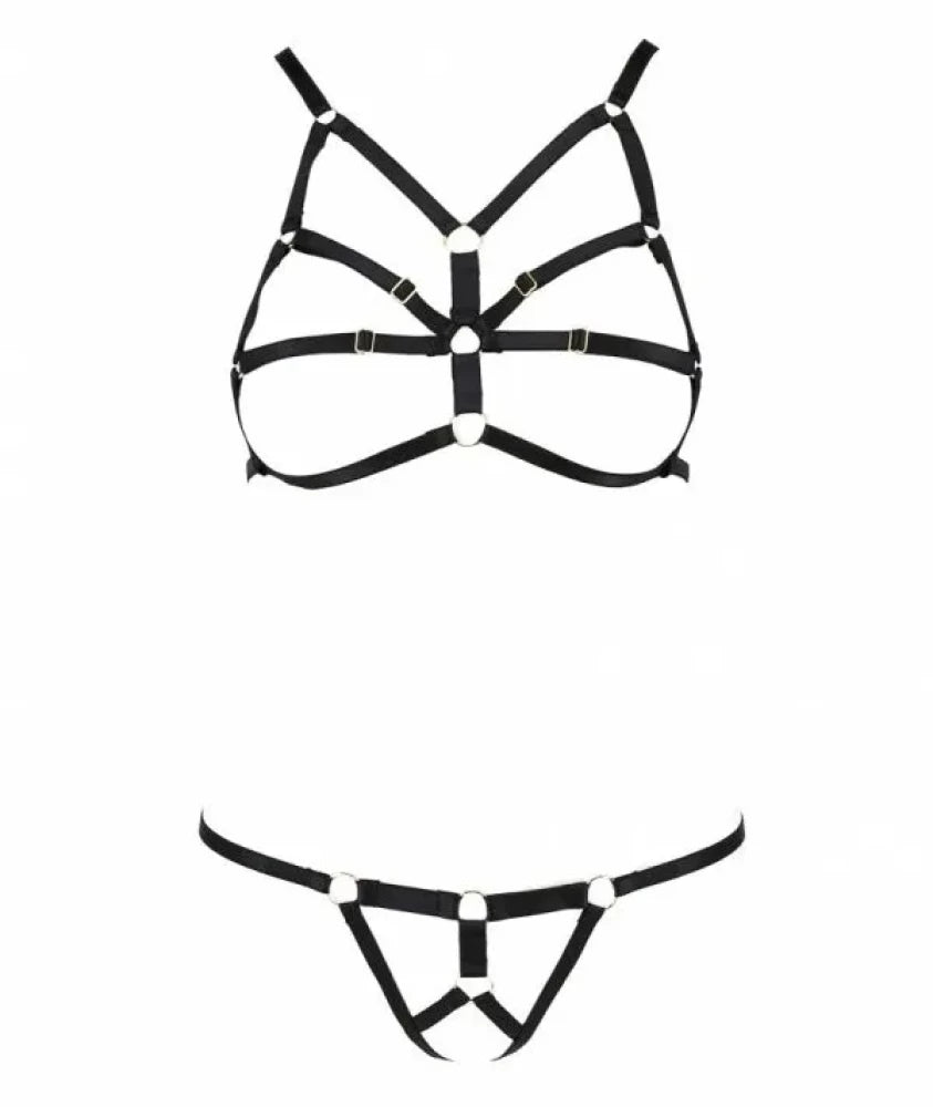 Armanda - Set lenjerie intimă, negru, S/M - detaliu 2