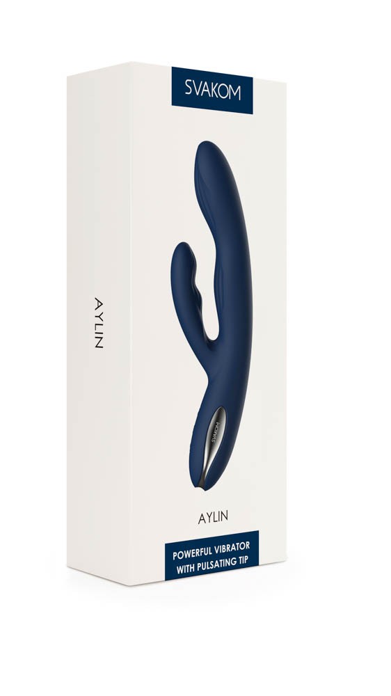 Aylin Dark Blue - Vibrator Iepuras Reincarcabil, 21,5 cm - detaliu 5