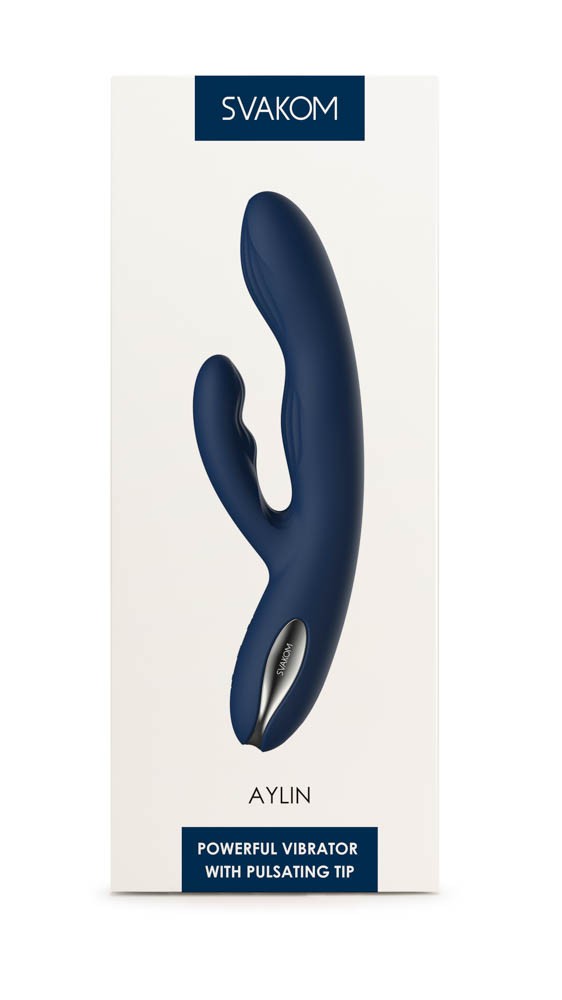 Aylin Dark Blue - Vibrator Iepuras Reincarcabil, 21,5 cm - detaliu 6