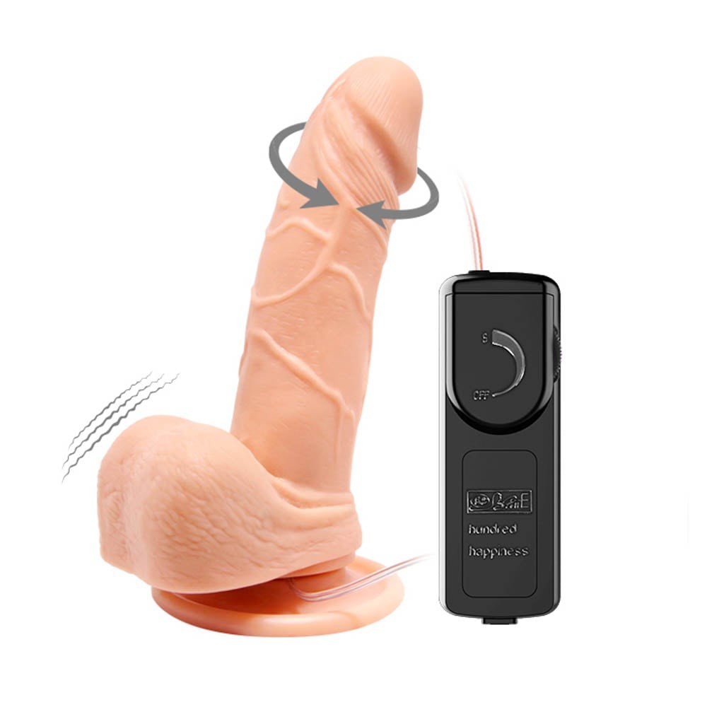 Barbara Mark - Vibrator realistic cu cap rotativ, 15 cm - detaliu 4