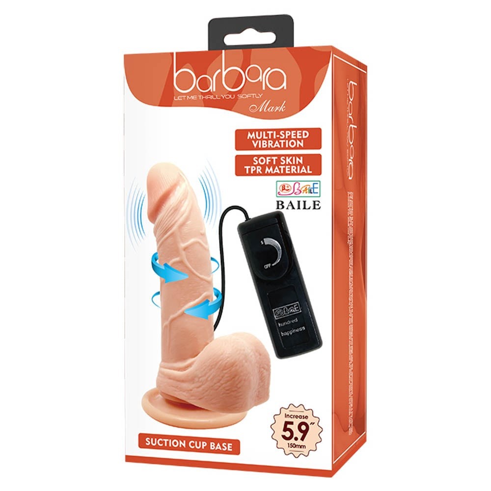 Barbara Mark - Vibrator realistic cu cap rotativ, 15 cm - detaliu 5