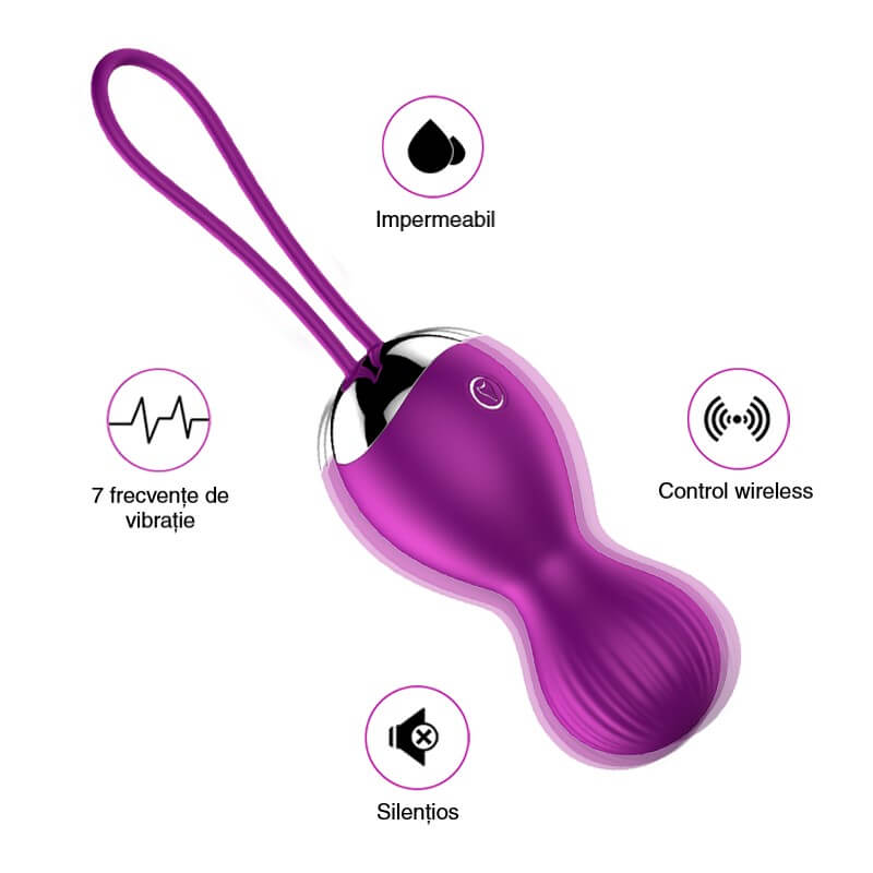 Bila Kegel cu vibratie si control prin telecomanda - caracteristici