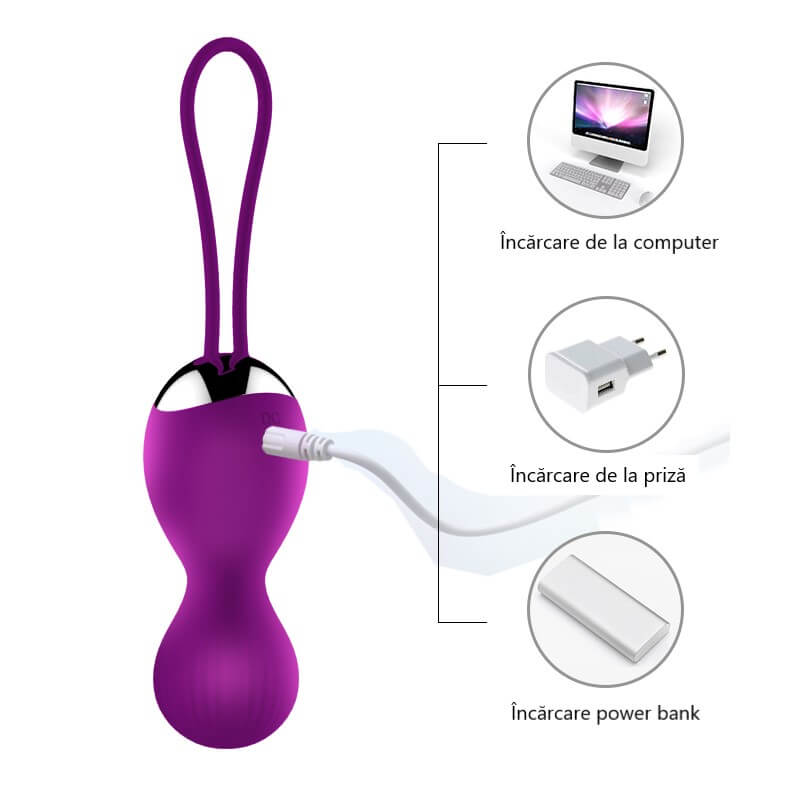 Bila Kegel cu vibratie si control prin telecomanda - reincarcabil