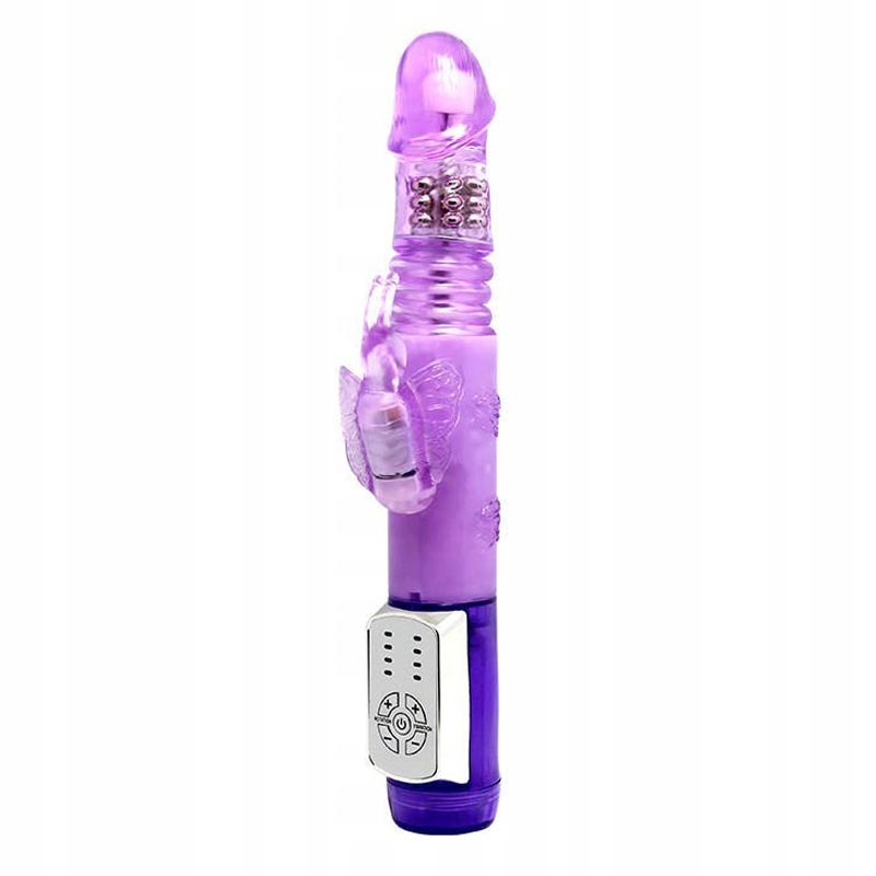 Butterfly Prince - Vibrator Rabbit Violet, 24x3.5 cm - detaliu 2