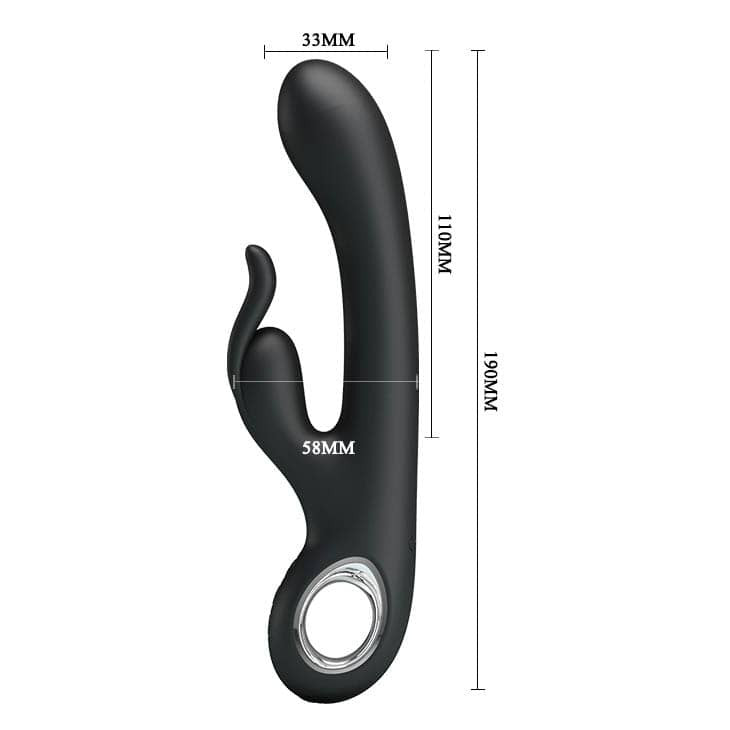 Carina - Vibrator iepuraș, negru, 19 cm - detaliu 6