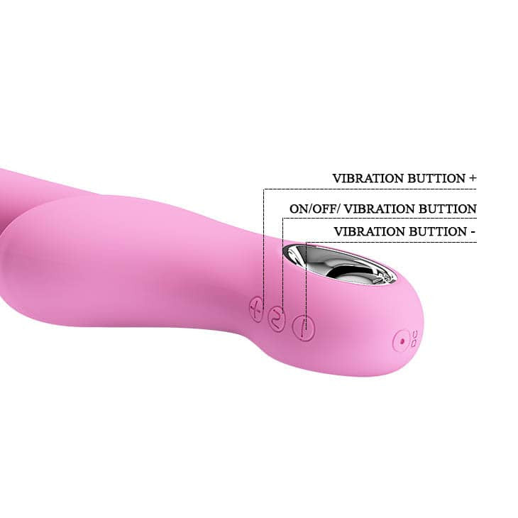Carol - Vibrator iepuraș, baby pink, 16.5 cm - detaliu 4
