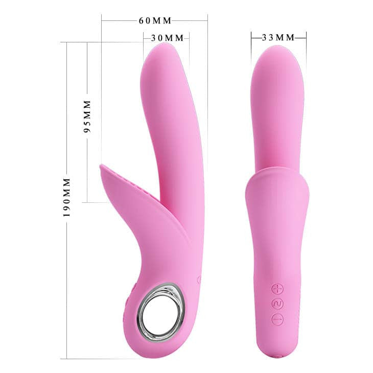 Carol - Vibrator iepuraș, baby pink, 16.5 cm - detaliu 7