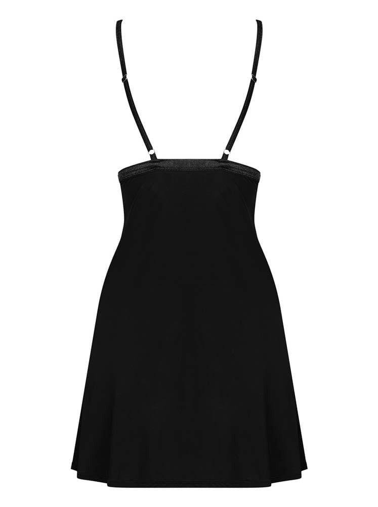 Cecilla - Set babydoll și chiloței, negru, S/M - detaliu 1