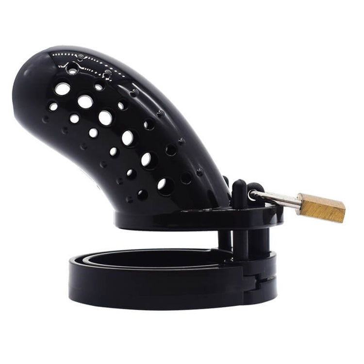 Centura de castitate Blackbird din plastic solid cu gauri