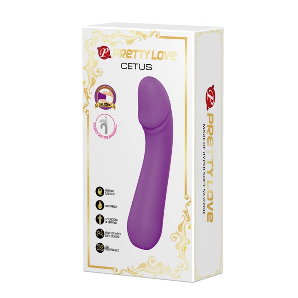 Cetus - Vibrator realist, mov, 15 cm - detaliu 4