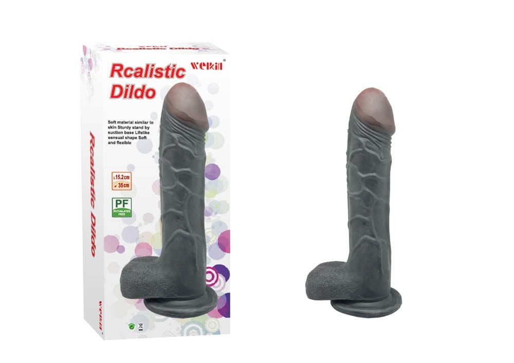 Charmly - Dildo realist, 15 cm, negru - detaliu 2