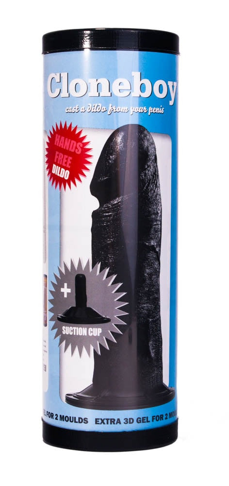 Cloneboy - Kit dildo cu ventuză, negru, 20 cm