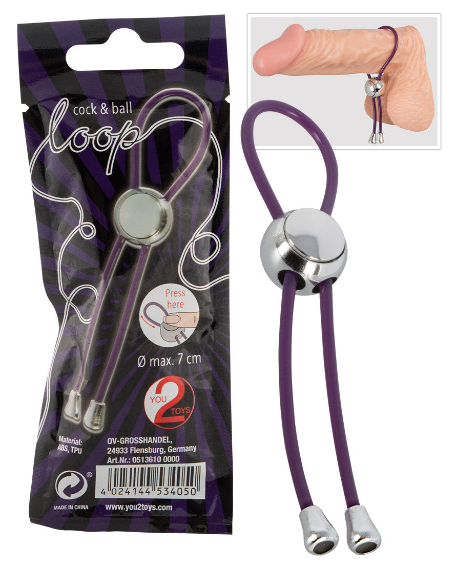 Cock & Ball Loop - Inel pentru Penis Ajustabil, 11 cm